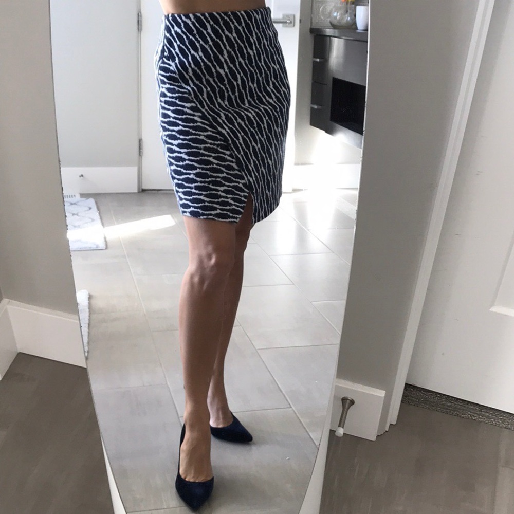 ⁉️ANN TAYLOR LOFT PETITES NAVY/WHITE PENCIL SKIRT